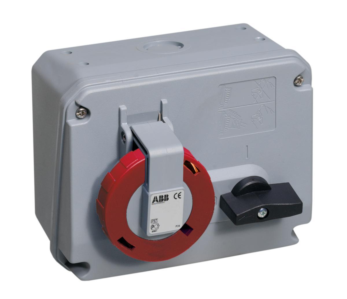 Blocked wall socket, IP 67, 16-63 A, ABB - WALL OUTLET 32A IP67 432MHS6W BLOCKED