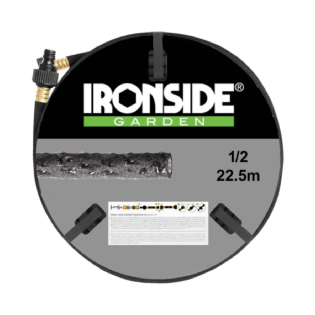 Drip hose Ironside 1/2" - DRIP HOSE IRONSIDE 1/2" 22.5M BLACK M CONNECT 500362