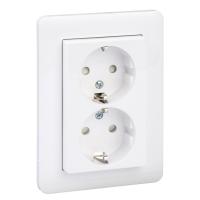 Wall outlet 2-way recessed with frame BP Exxact