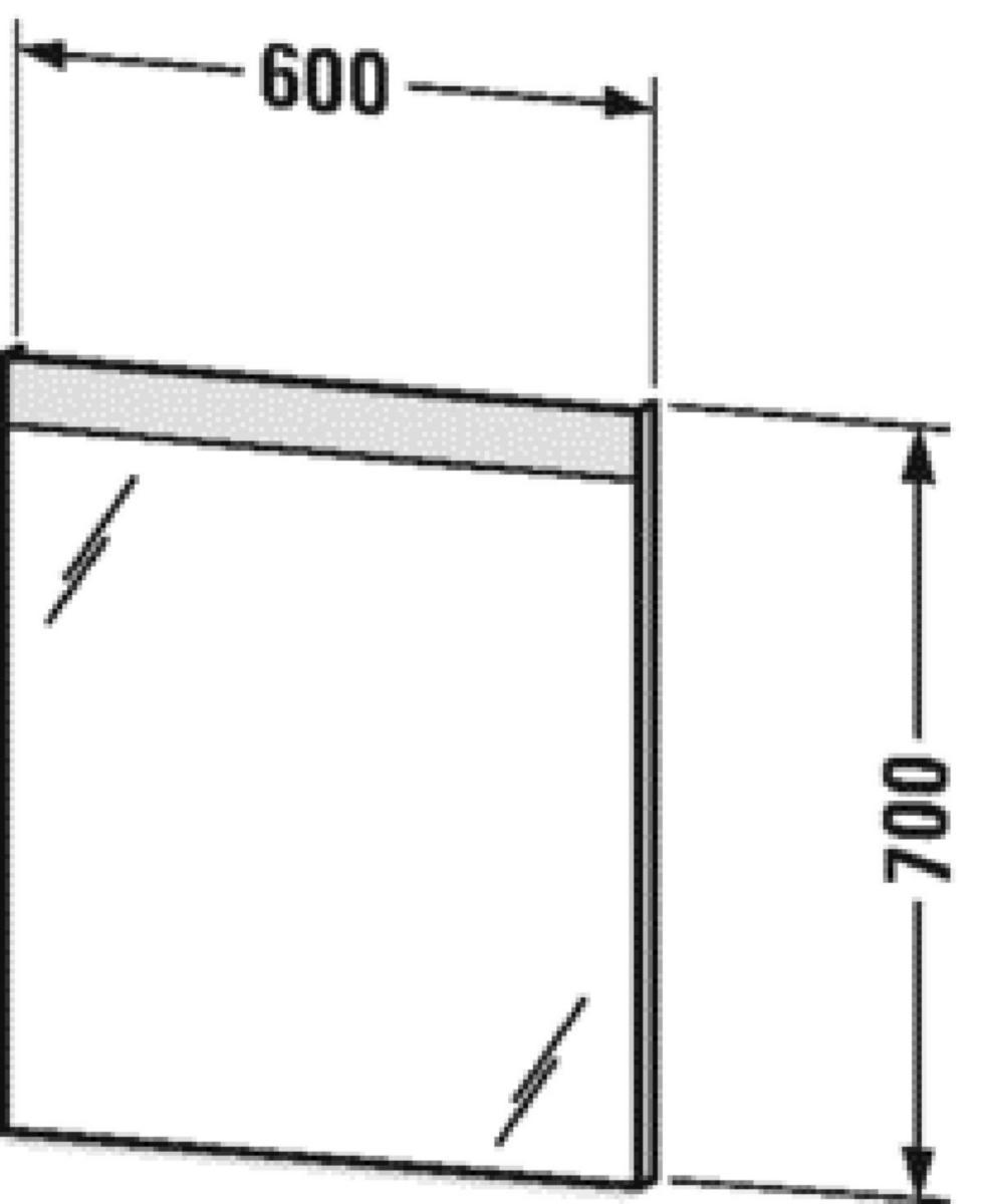 Spegel med belysning runtom, Duravit - DURAVIT SPEGEL MED BELYSN. 60X70, BEL.OVAN, BRYTARE HÖ