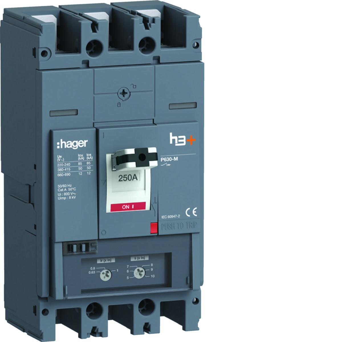 Effektbrytare h3+ P630 - EFFEKTBRYTARE TM 3X250A 50KA HMW250DR10