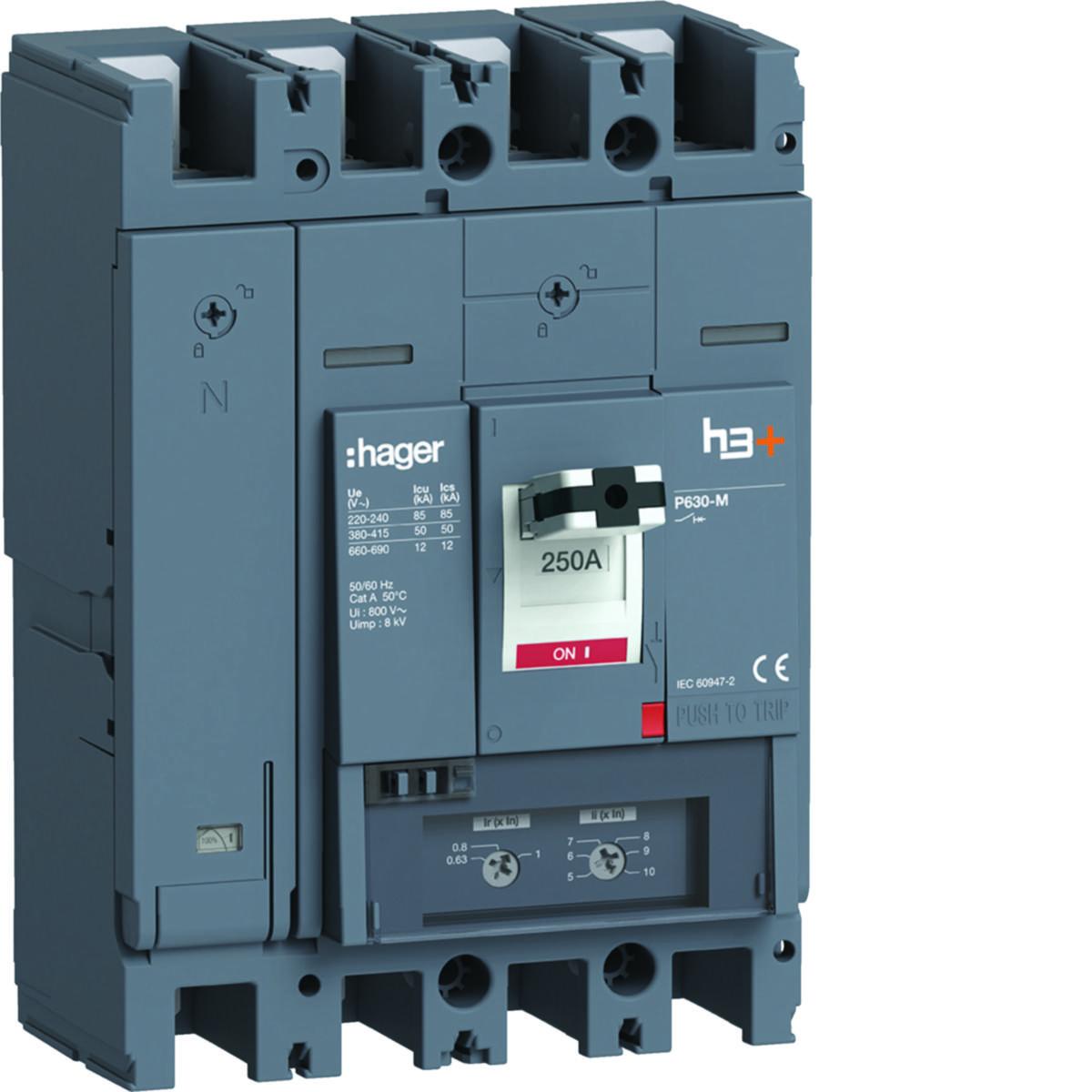 Effektbrytare h3+ P630 - EFFEKTBRYTARE TM 4X250A 50KA HMW251DR10