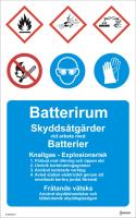 Skylt Batterirum Pl