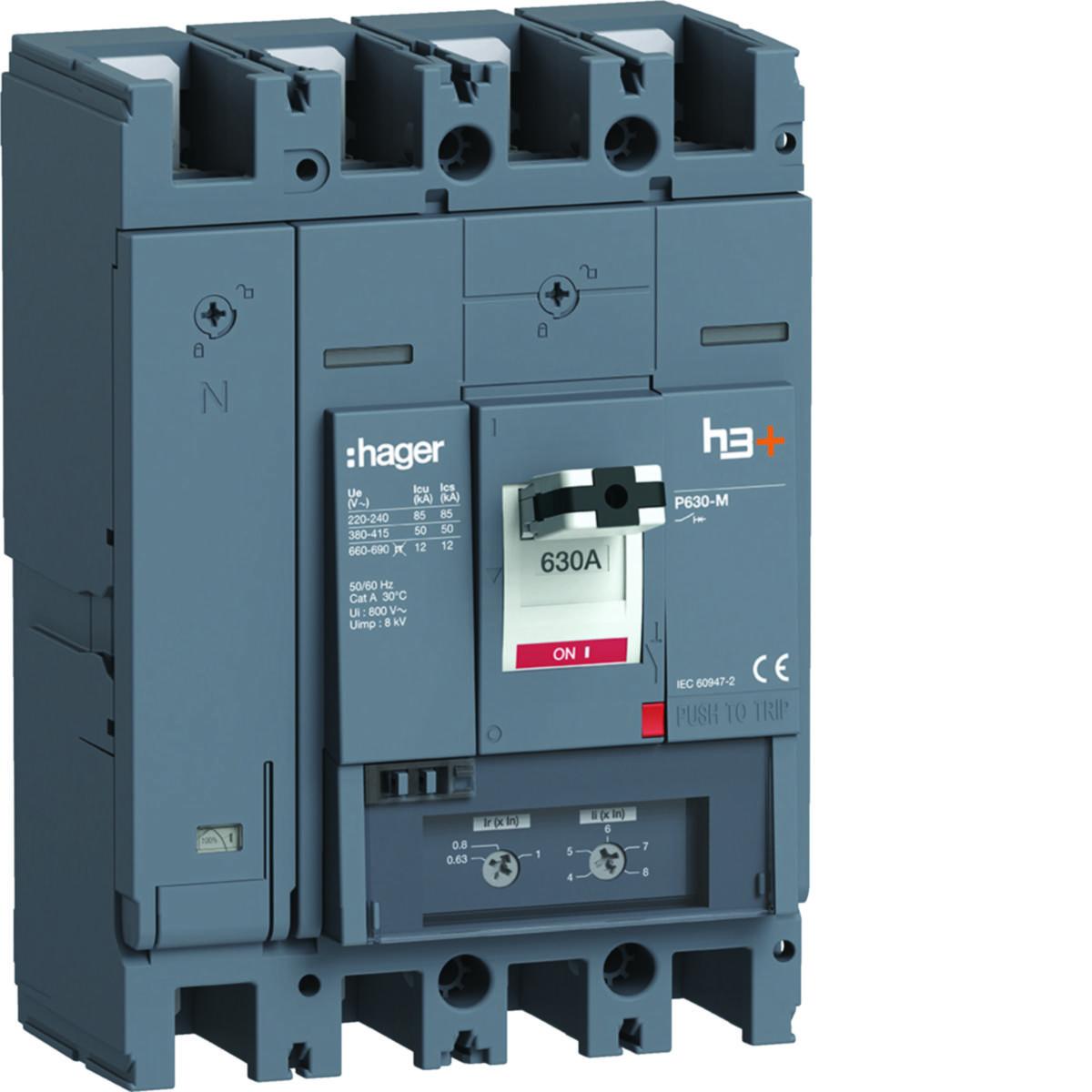 Effektbrytare h3+ P630 - EFFEKTBRYTARE TM 4X630A 50KA HMW631DE10