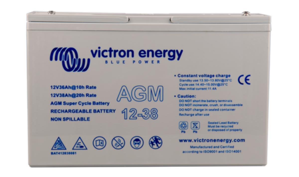 Förbrukningsbatteri Victron Super Cycle AGM - FÖRBRUKN.BATTERI AGM 12V 38AH VICTRON (M5) BAT412038081