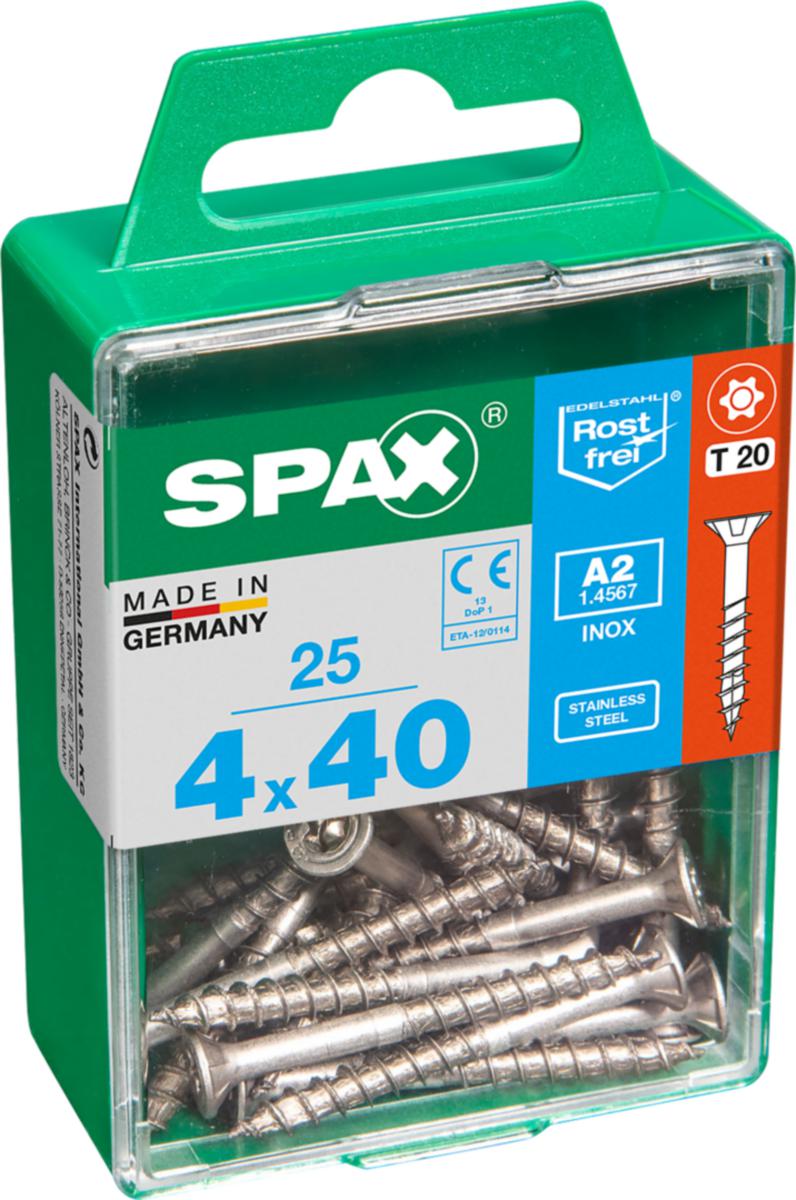 Träskruv TFT SPAX rostfri A2 SB-pack - TRÄSKRUV TFTD SPAX A2 T20 4X40 25ST