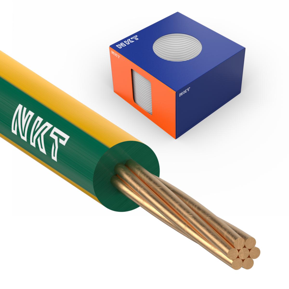 Installationskabel halogenfri FQ Xtra (H07Z1-R) 450/750V Dca, Nkt - FQ XTRA 2.5 GRÖNGUL DCA R100 (*2)