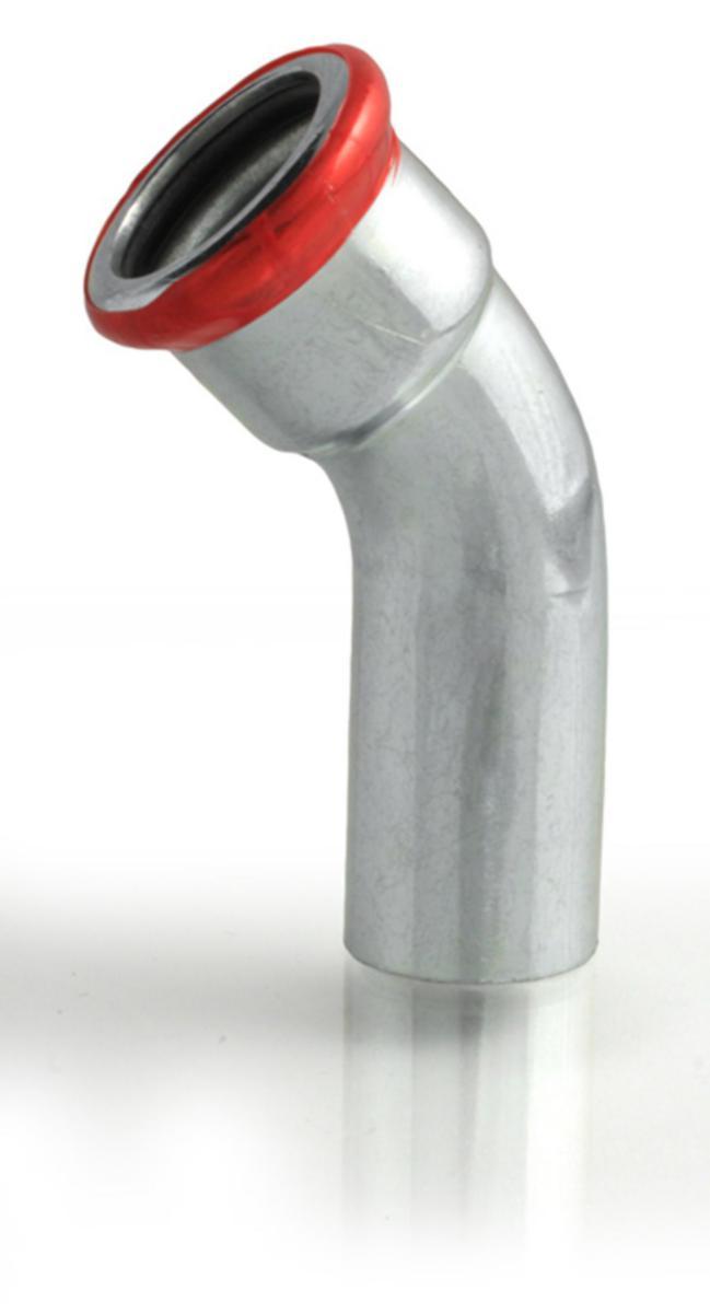 Bend 45° type M with 1 socket, electro-galvanized, A-press, a-collection - 76.1 ELBOW 45° WITH PLAIN END M CARBON STEEL A-PRESS