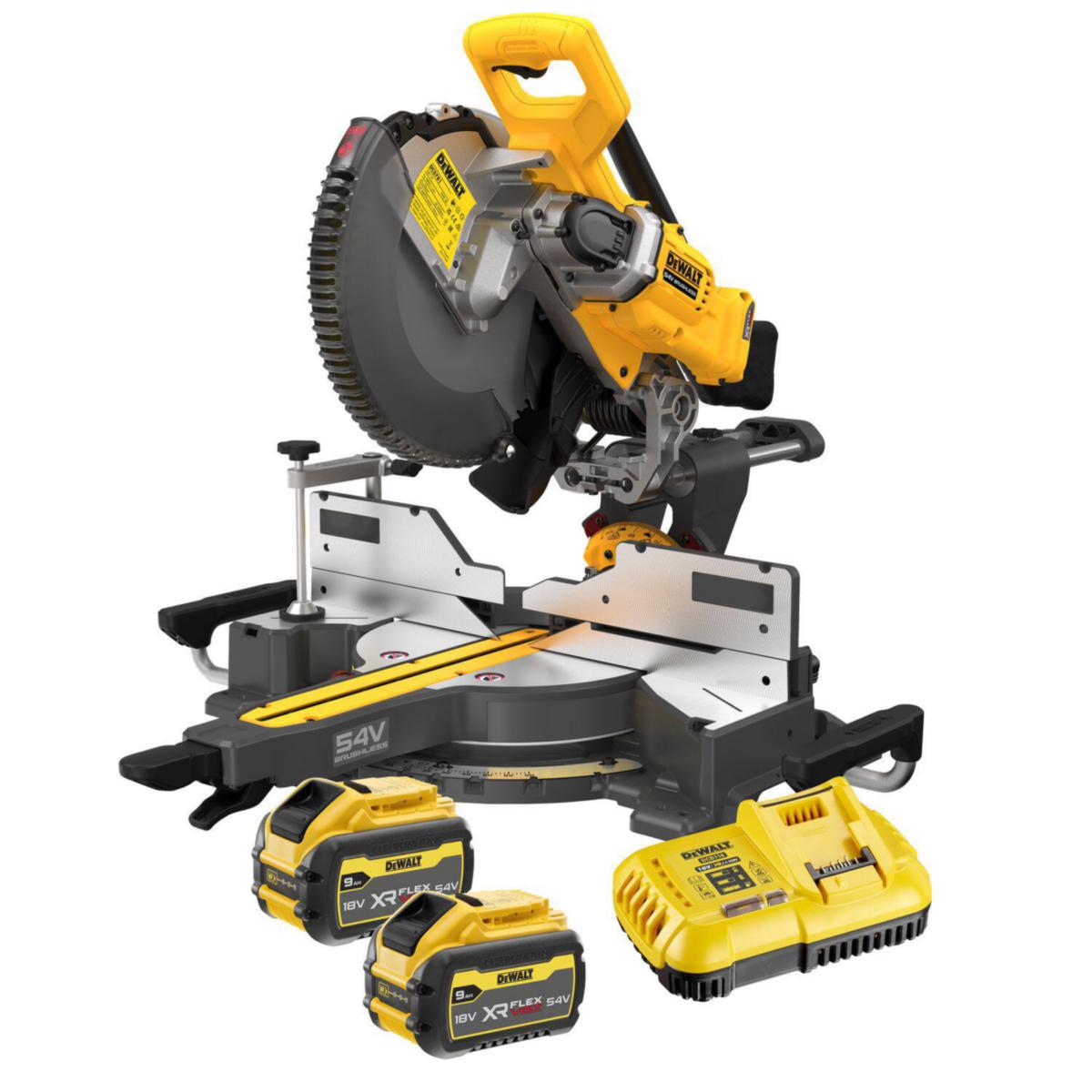 Kap-/gersåg DEWALT DCS781X2 - KAP-/GERINGSSÅG DW DCS781X2-QW 54V XR FV, 305MM, WTC 2X9,0AH