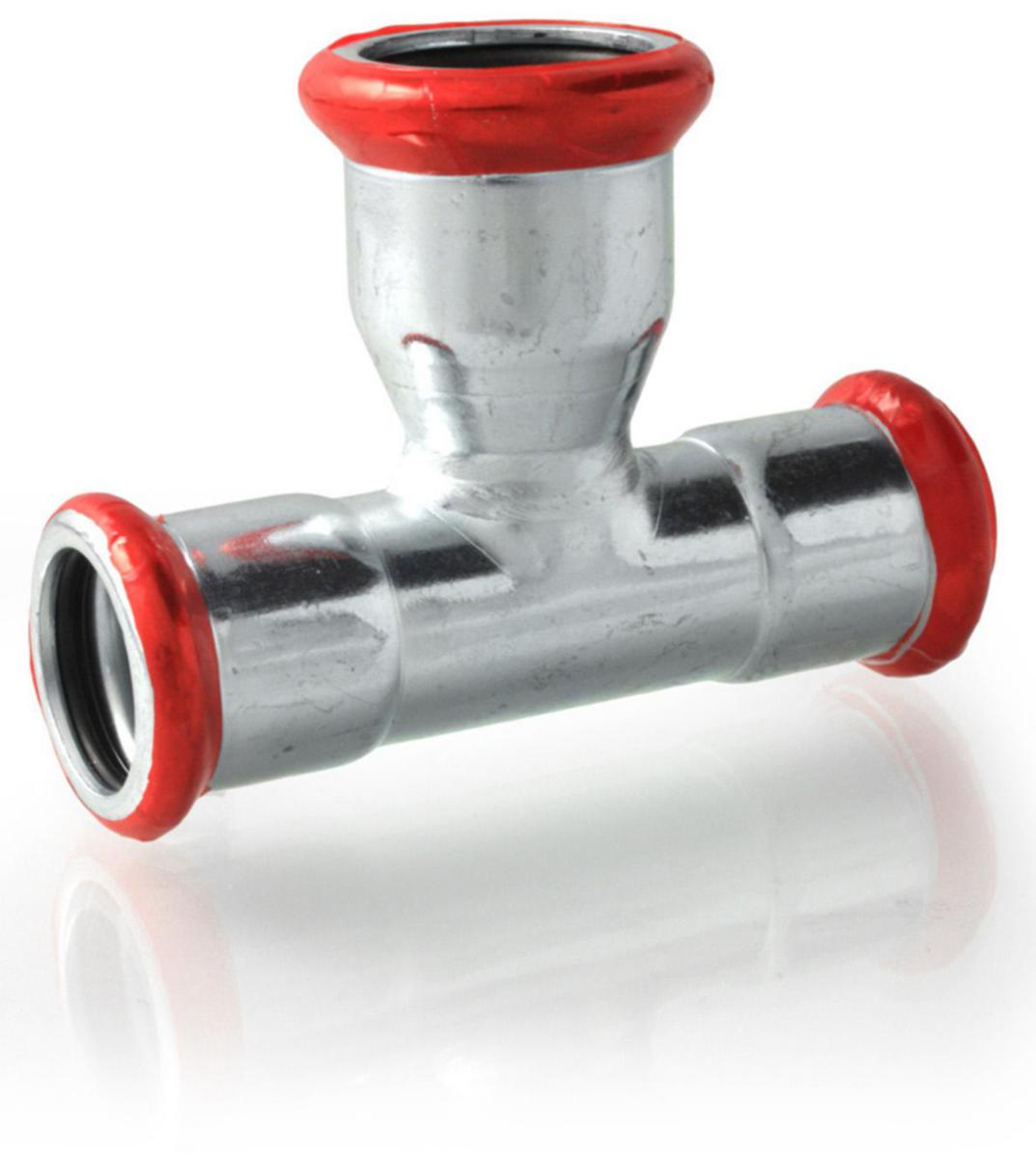 T-pipe type M with enlarged branch, galvanized, A-press, a-collection - 12-15 TEE ENLARGED M CARBON STEEL A-PRESS