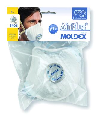 FILTRERANDE HALVMASK MOLDEX 3405-12 FFP3DR VENTIL BLISTER