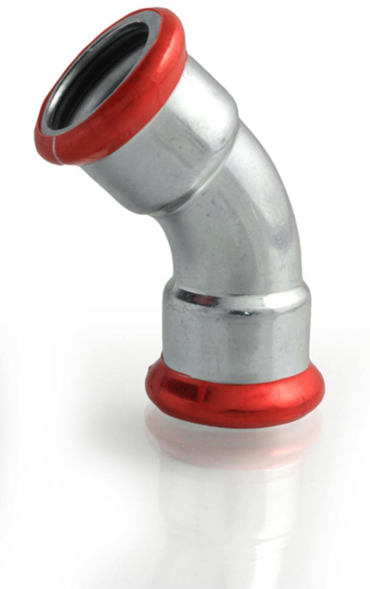 Bend 45° type M with 2 sockets, electro-galvanized, A-press, a-collection - 12 ELBOW 45° M CARBON STEEL A-PRESS