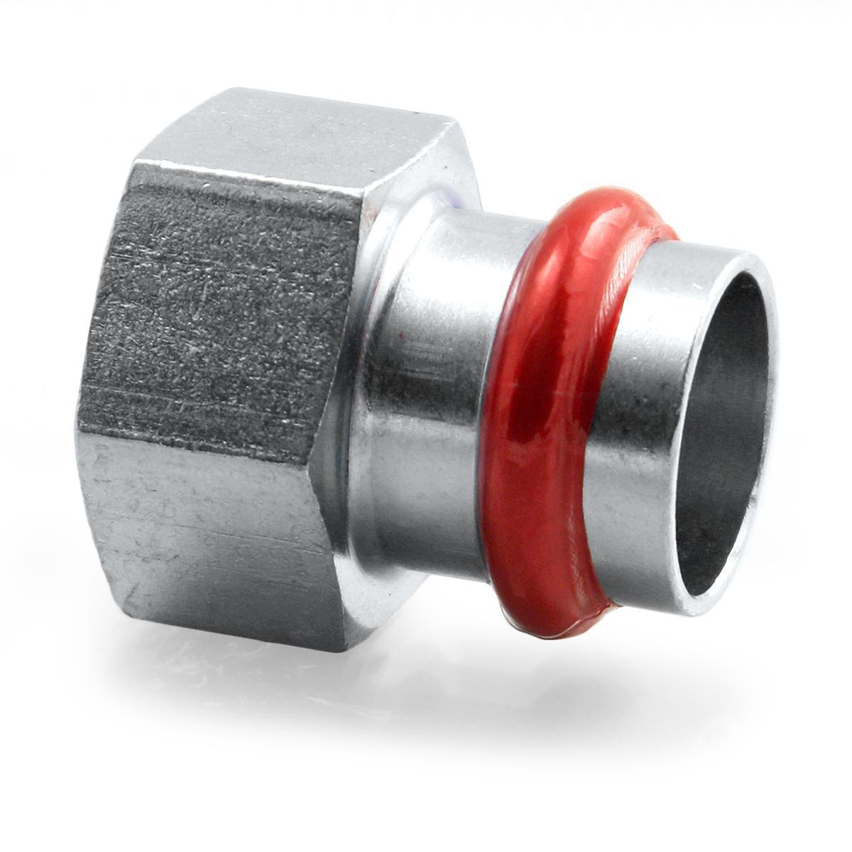 Transition sleeve with internal thread type V, galvanized, A-press, a-collection - 12R15 ADAPTOR FEMALE THREAD A-PRESS V CARBON STEEL