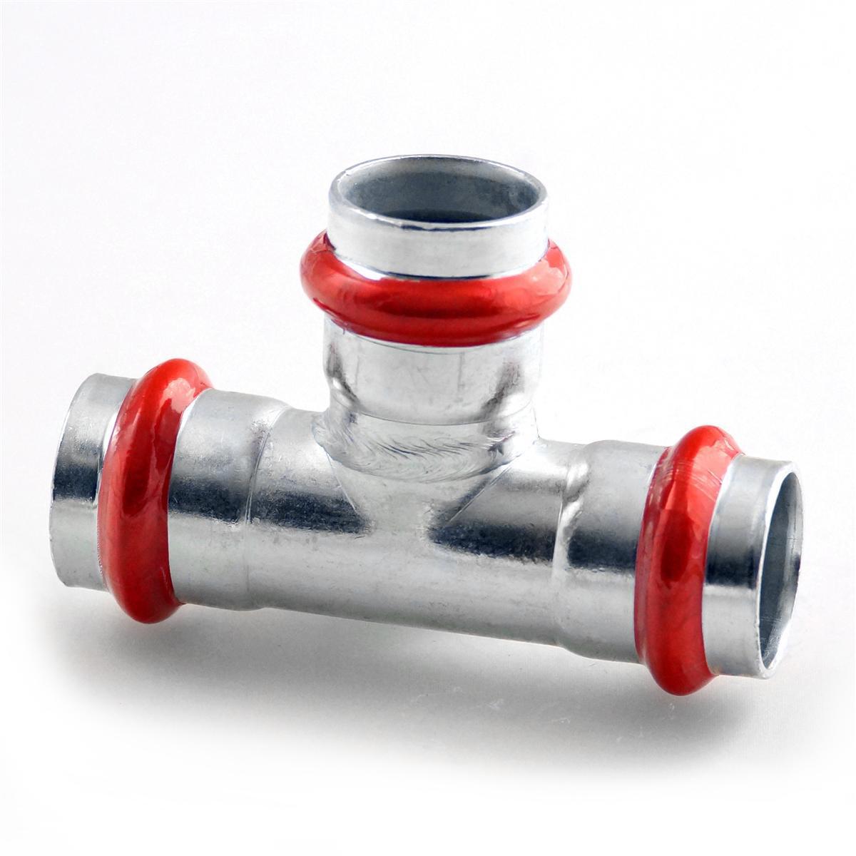 T-pipe type V, galvanized, A-press, a-collection - 12 TEE EQUAL V CARBON STEEL A-PRESS