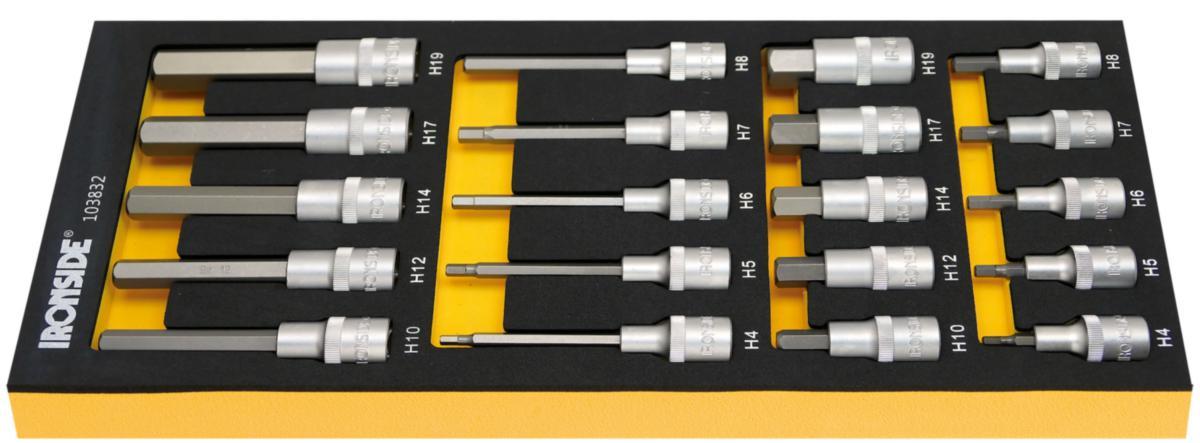 Insexhylssats Ironside 1/2" modul, 20 delar - INBYGGNADSMODUL IRONSIDE 20DEL 1/2" BITSHYLSSATS INSEX 103832