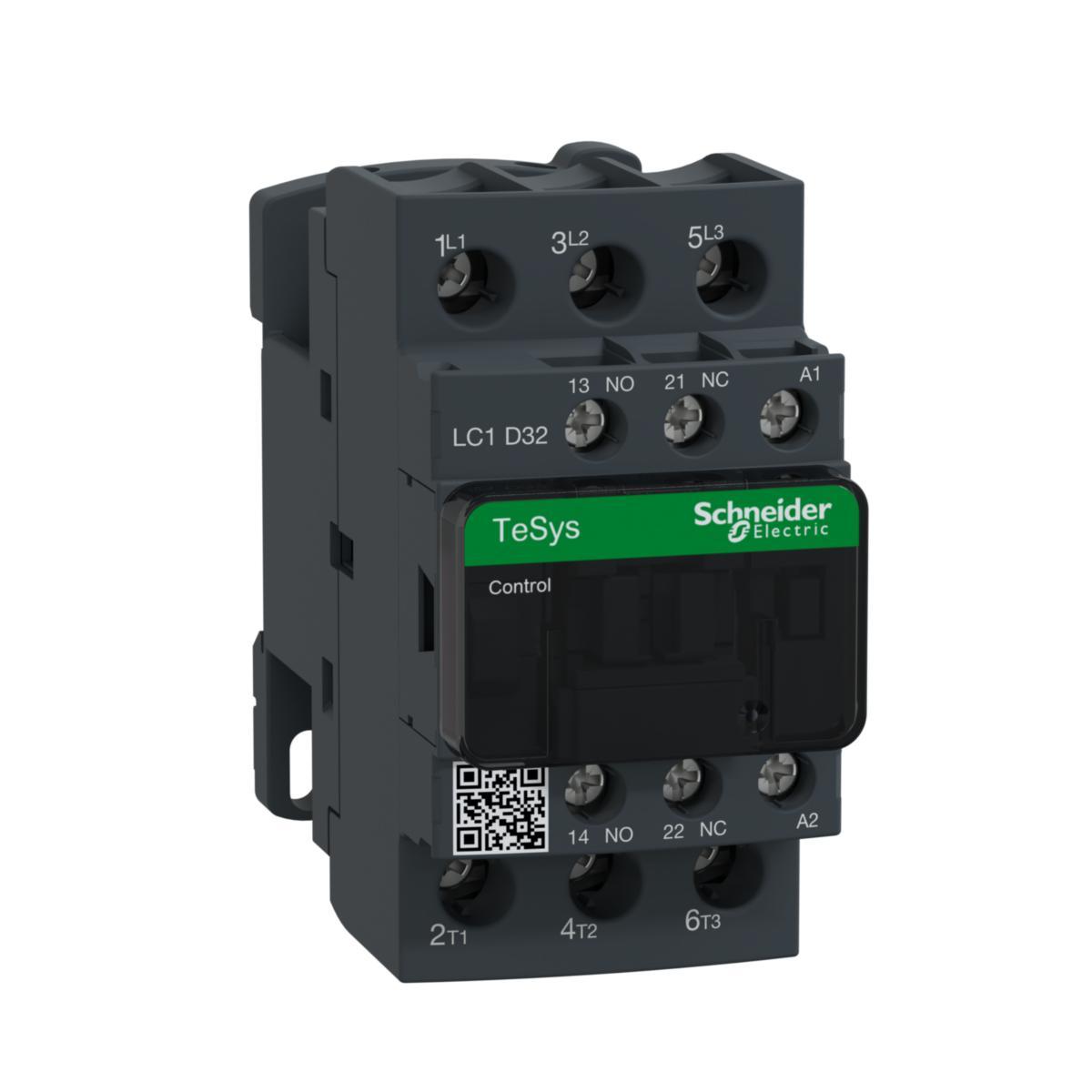 Kontaktor 9-38A LC1D, AC spole - KONTAKTOR 32A 15KW 400VAC LC1D32V7