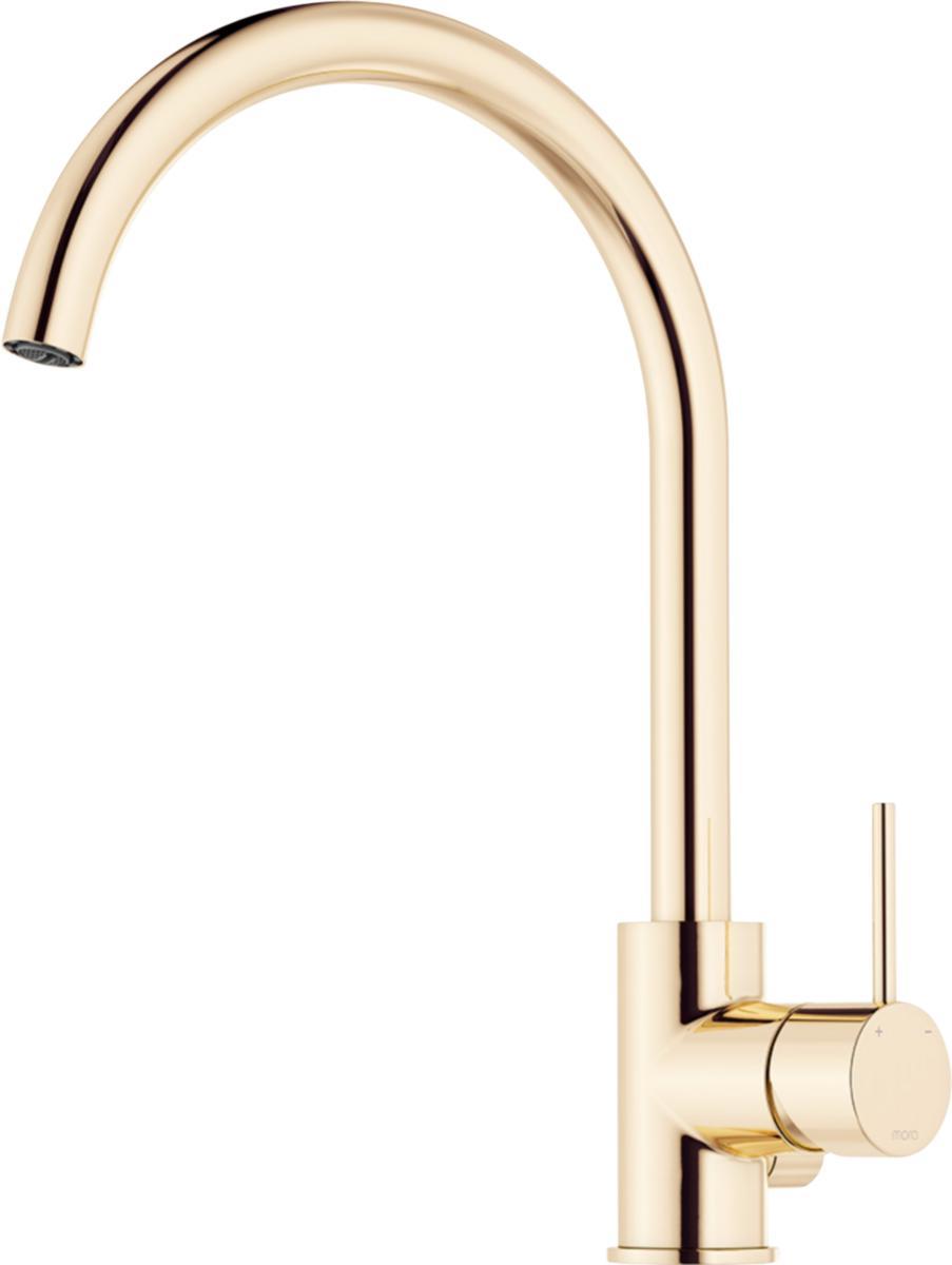 Kitchen Mixer INXX II Soft with diverter, Mora - MORA INXX II KITCHEN MIXER DWW C-SPOUT. BRASS PVD