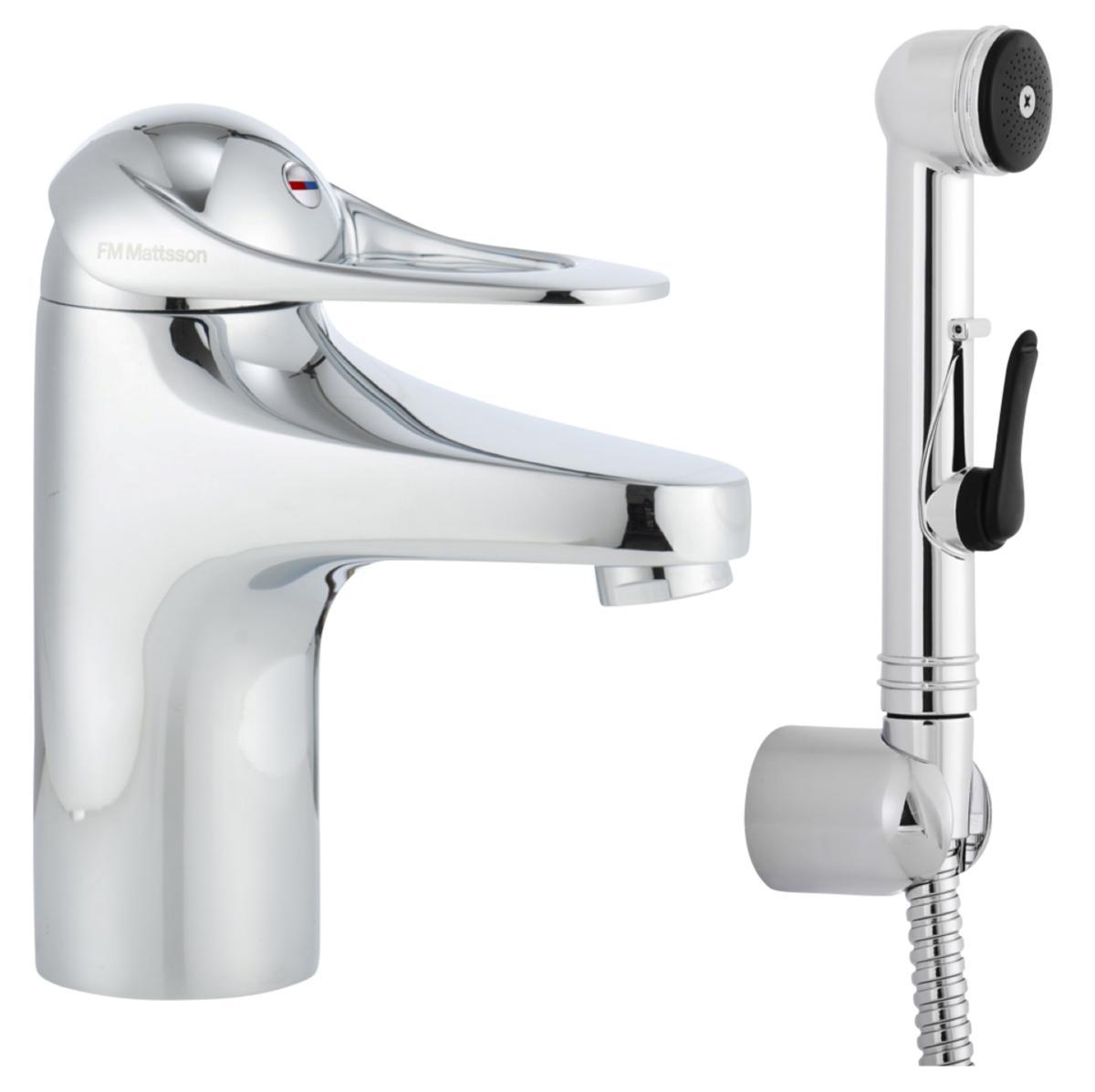 Washbasin mixer 9000E II with side shower, FMM - FMM 9000E WASHBASIN MIXER W.SIDE SHOWER, G3/8"