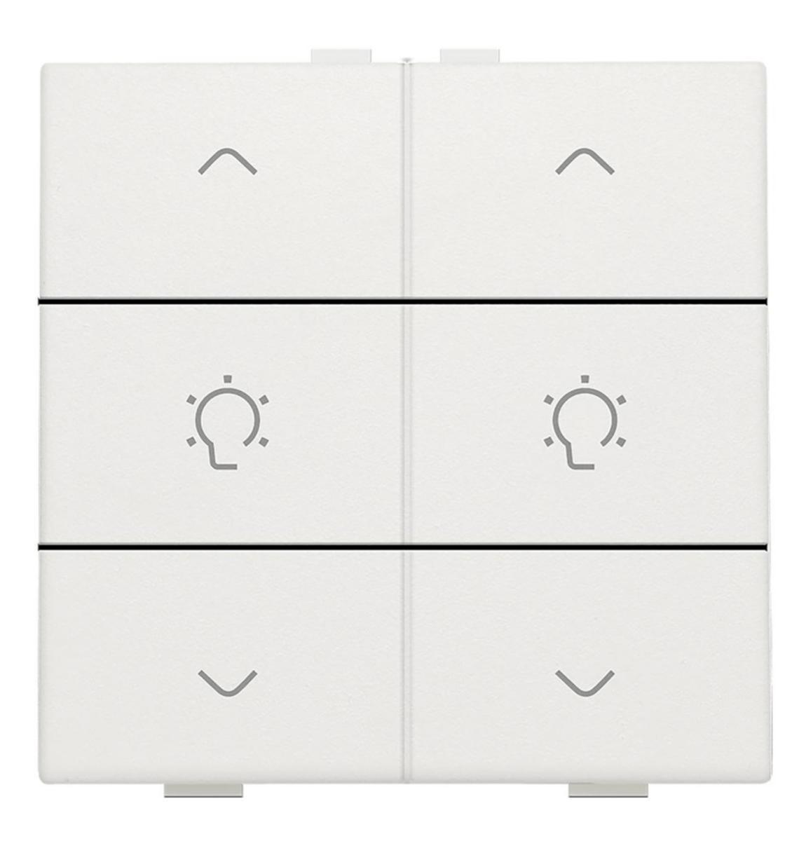 Tryckknapp 51046 dubbel för ljusreglering 51046, till Niko Home Control - DIMMERKONTR DB. VIT 101-51046