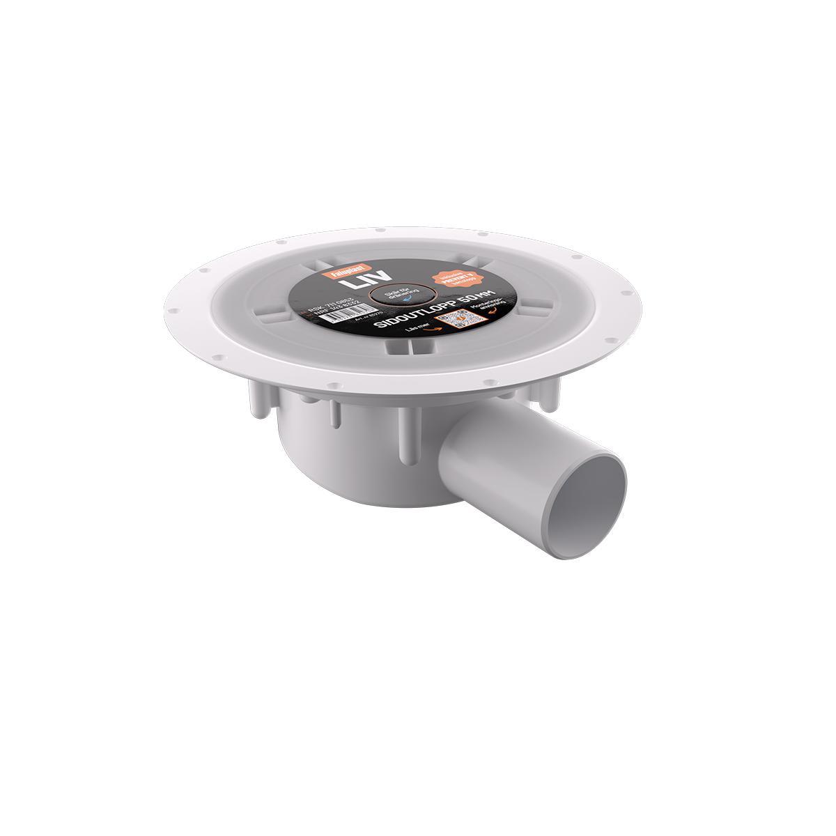 Golvbrunn LIV 50, Faluplast - GOLVBRUNN LIV 50 SIDOUTLOPP UTAN SIL, VIT, FALUPLAST