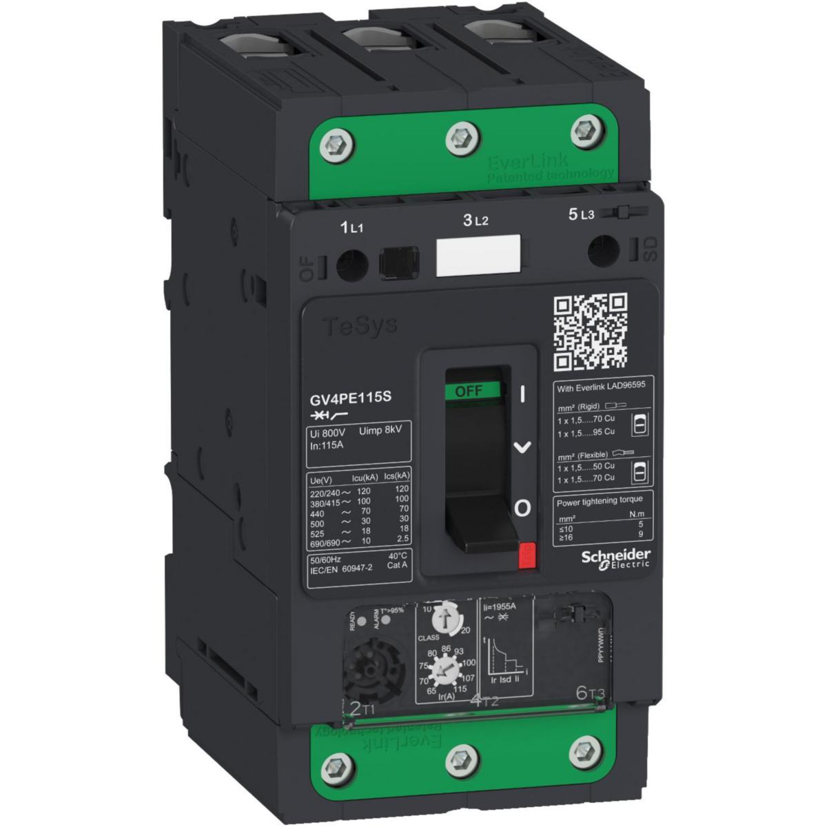Motorskyddsbrytare GV4P - MOTORSK BR 40-80A 100KA VIPP F GV4PE80S