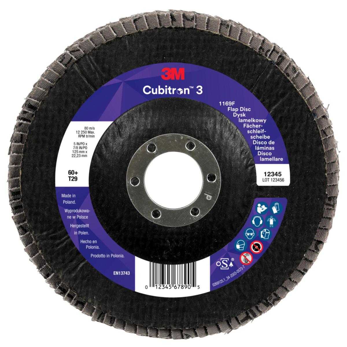 Lamellrondell 3M 1169F Vinklad - LAMELLRONDELL 3M 1169F VINKLAD CUBITRON3 K60 125MM×22MM
