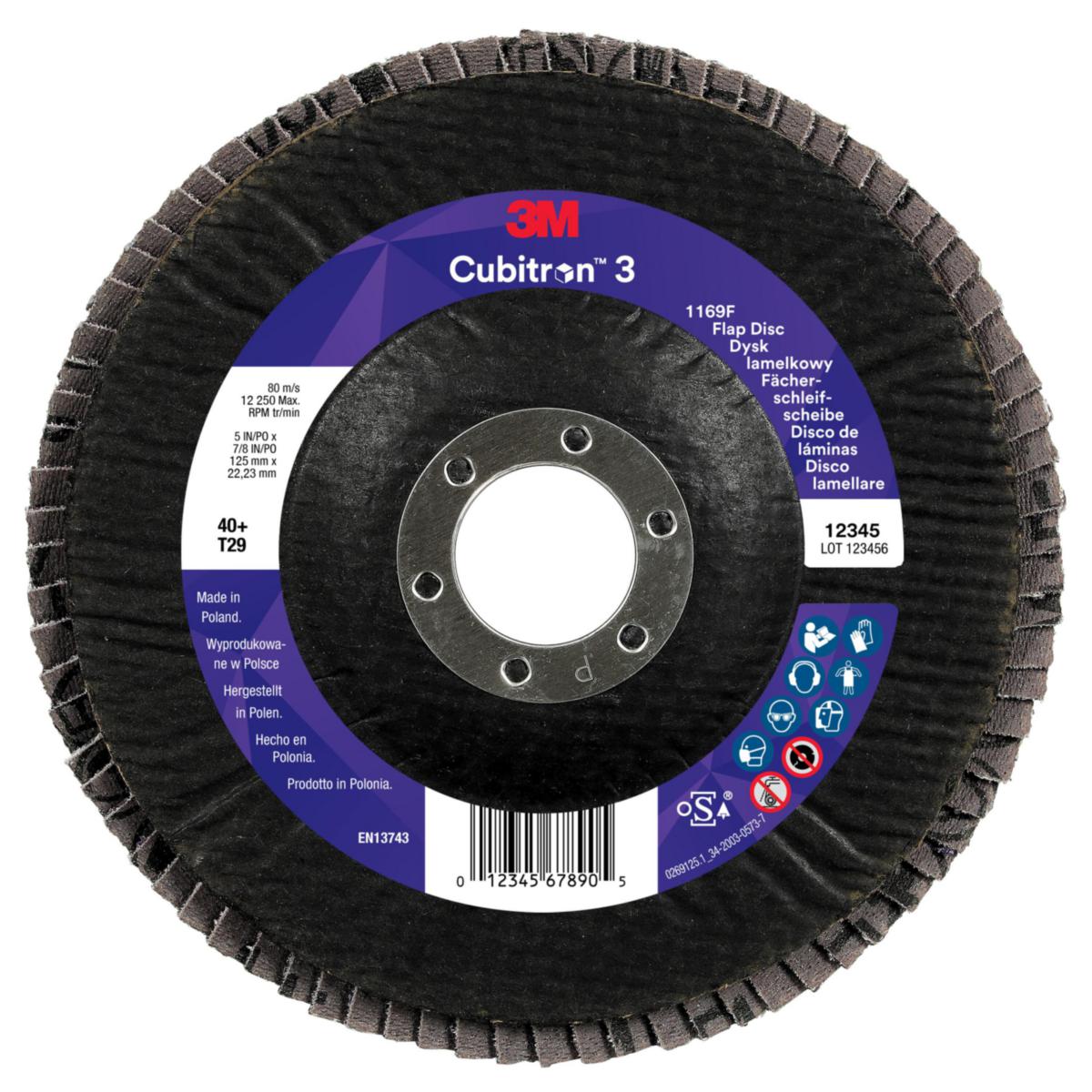 Lamellrondell 3M 1169F Vinklad - LAMELLRONDELL 3M 1169F VINKLAD CUBITRON3 K40 125MM×22MM