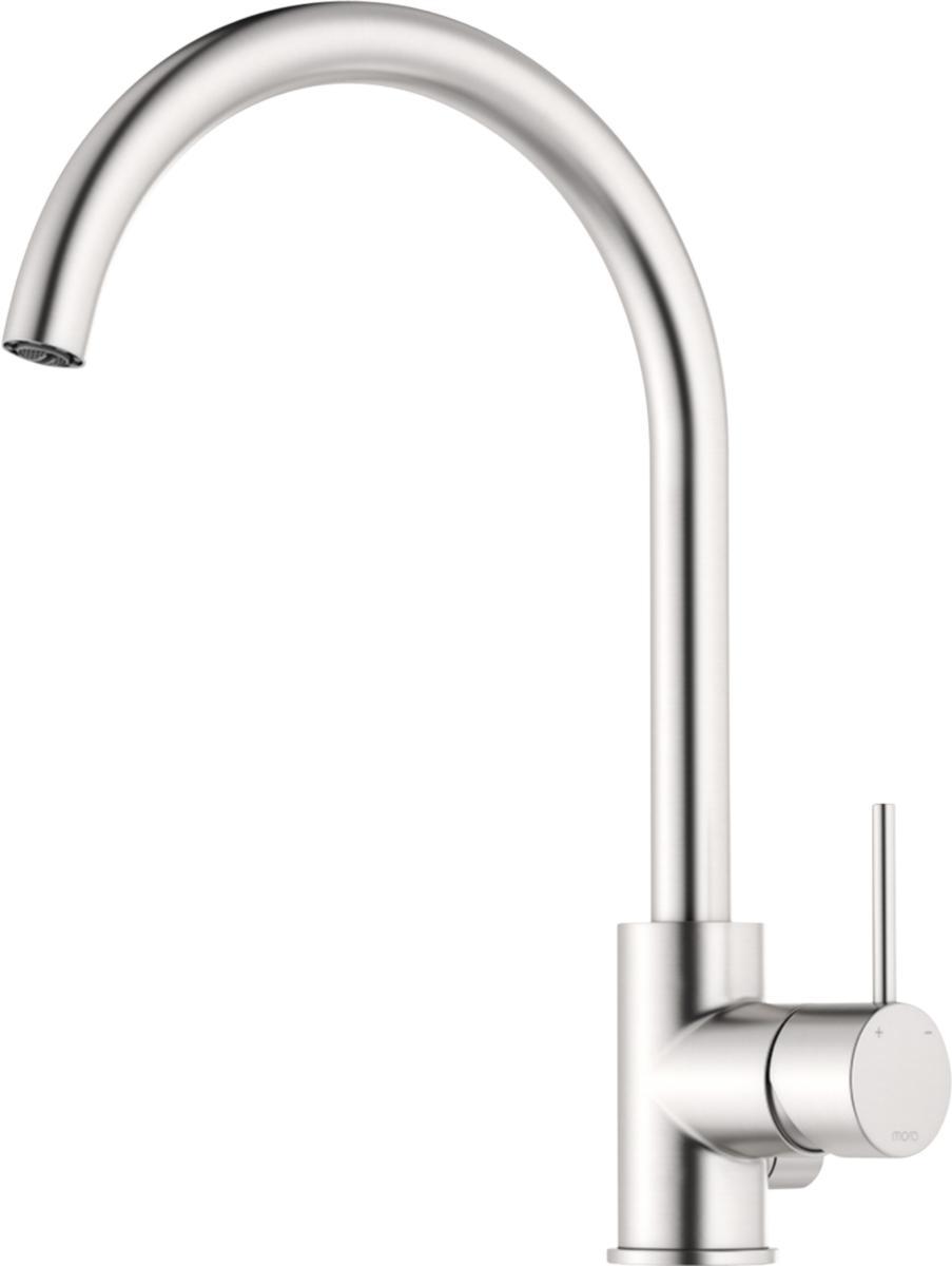 Köksblandare INXX II soft med avst, Mora - MORA INXX II KÖKSBL. SOFT BN C-PIP.M.DM.AVST.BORSTAD NICKEL