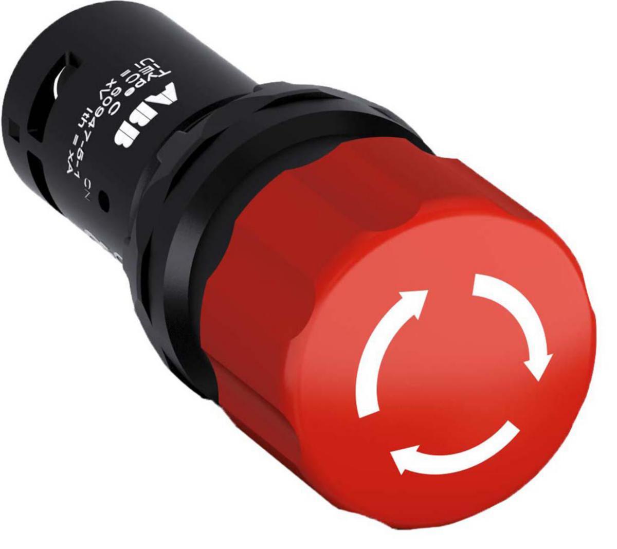 Svamptryckknapp Compact för nödstopp 30mm - NÖDSTOPP 30MM 2NC CE3T-10R-02