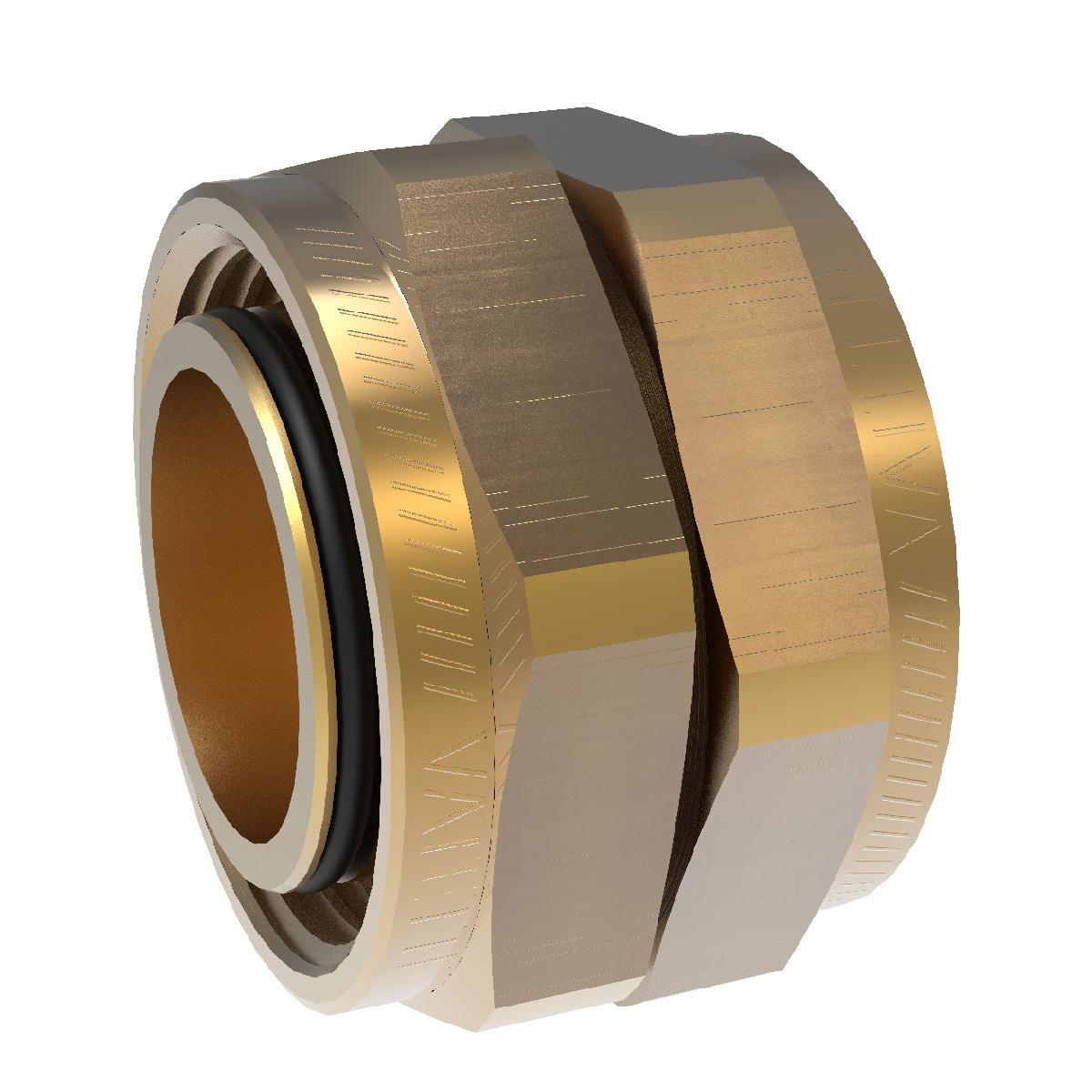 Dubbelmutter Gul, Vatette - VATETTE DUBBELMUTTER 22 (M28X1,5)X28 (M34X1,5), GUL