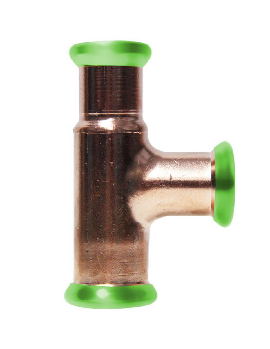 T-pipe with reduced branch Type M copper, a-collection - 18X15X15 TEE CU M A-PRESS
