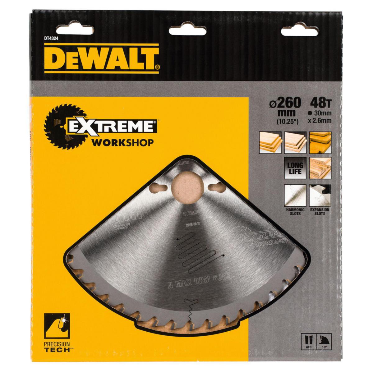 Cirkelsågklinga DEWALT serie 60 HM - CIRKELSÅGSKL. XT DEWALT DT4324 260X30X48T ATB 10G. ALL