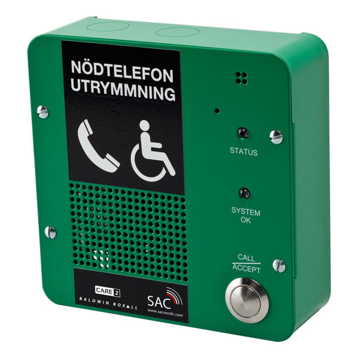 Grön klientdel för nödsamtal - KLIENTDEL GRÖN CARE2 SAC-2VÄGS-COM