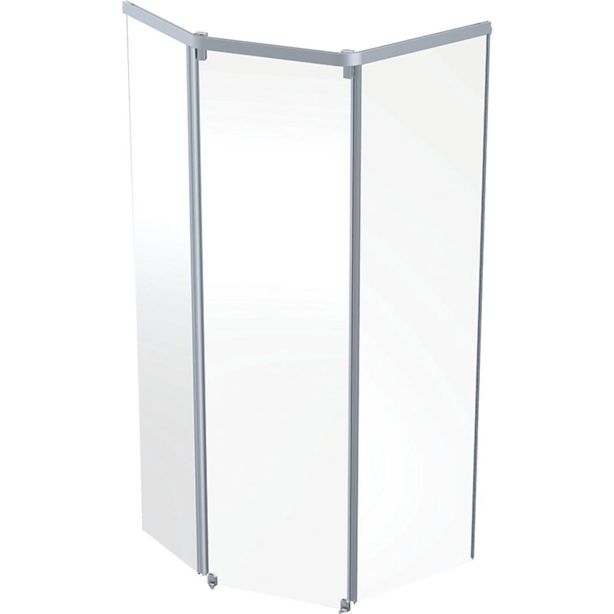 Showerama Frontglas, Contura Shower - CS SHOWERAMA 10-5 FRONTDEL PENT.ALU/KLARGLAS 90X80X200CM