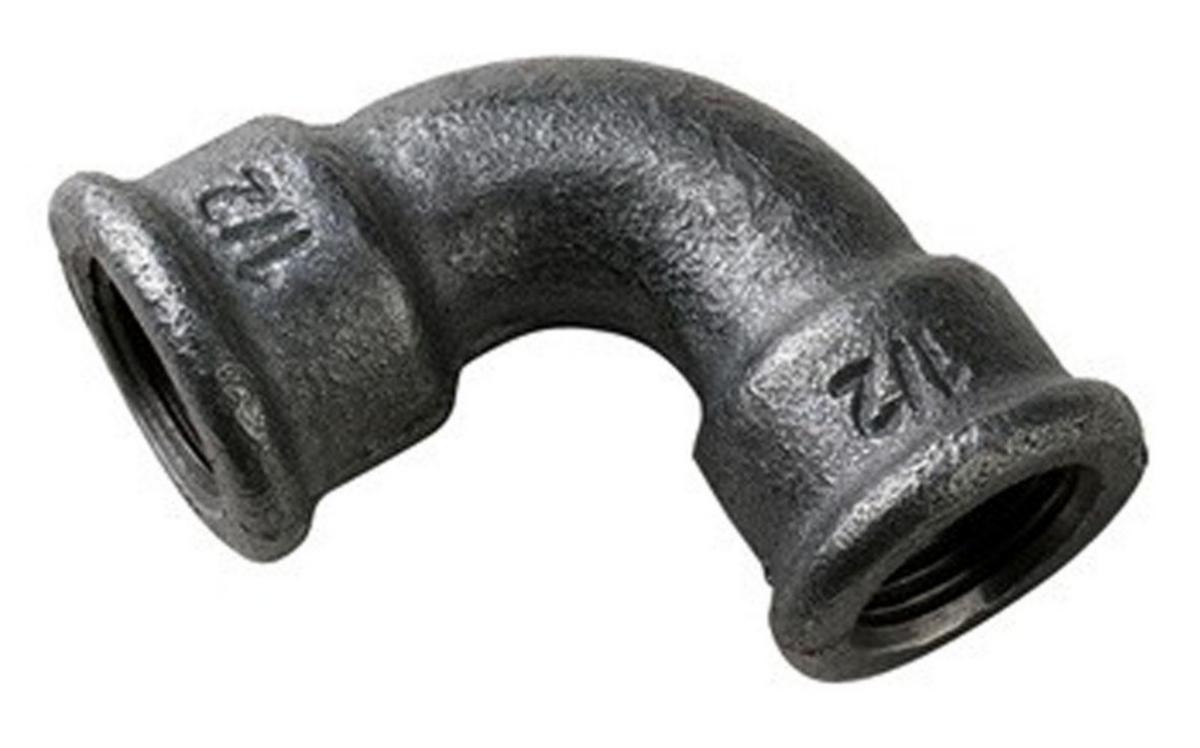 Bend 90° with 2 sockets, reduced, hot-dip galvanized, short, internal thread. Internal no. 2A. - 32 galv Short bend 90° NO. 2a- ISO/EN D1