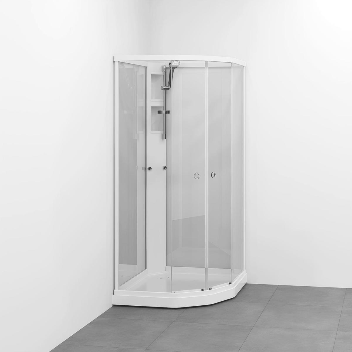 Duschkabin Flow kab Semi Utan Blandare 81x81, Macro - MACRO DUSCHKABIN FLOW SEMI UTPBL 81X81 V KL