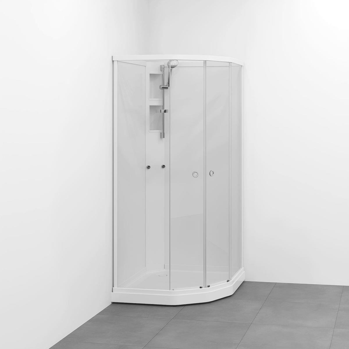 Duschkabin Flow kab Semi Utan Blandare 81x81, Macro - MACRO DUSCHKABIN FLOW SEMI UTPBL 81X81 V KLV