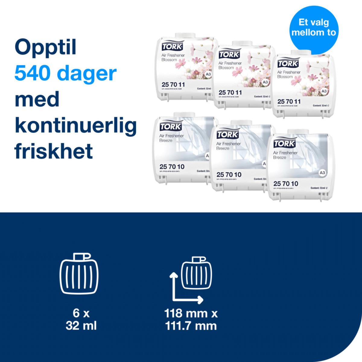 Refill till Airfreshener Tork A3 - AIRFRESHENER A3 TORK REFILL KIT 3ST BRIS 3ST BLOMMA 257013