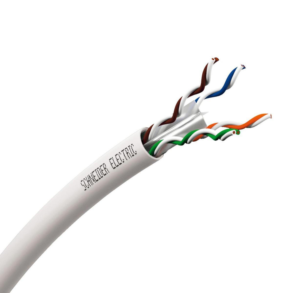 Data cable Actassi C6 U/UTP Dca, Schneider - CAT6 U/UTP 4P DCA WHITE B100 VDICD116018WHD