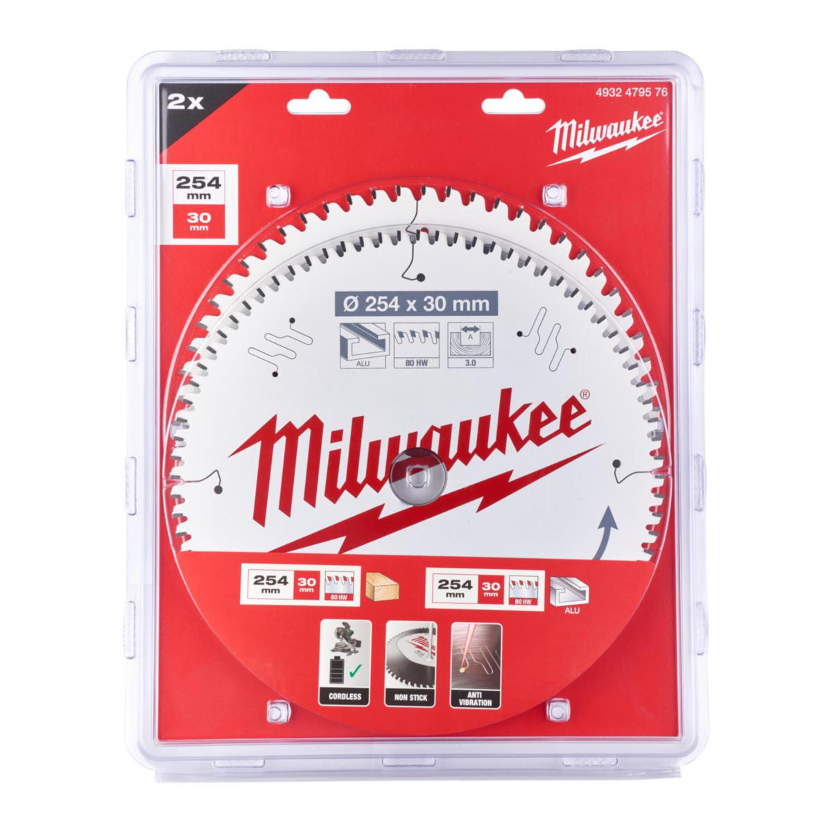 Cirkelsågklingkit Milwaukee W254X60T/80T 2P - CIRKELSÅGKLINGA MILWAUKEE W254X60T/80T 2P