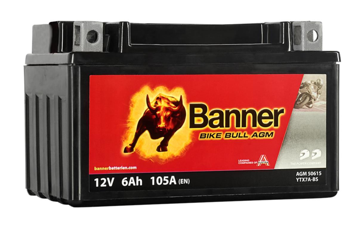 MC-batteri AGM Banner - MC-BATTERI AGM 12V 6AH BANNER YTX7ABS, 50615
