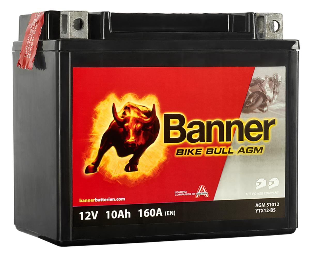 MC-batteri AGM Banner - MC-BATTERI AGM 12V 10AH BANNER YTX12BS, 51012