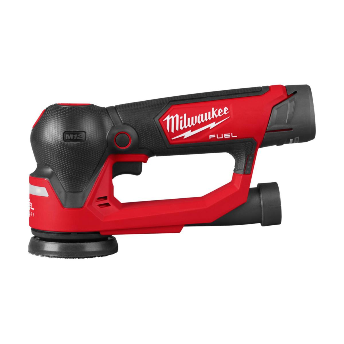 Excenterslipmaskin Milwaukee M12 FSDR75-202B - EXCENTERSLIP MILWAUKEE M12 FSD R75-202B, 2 X 2,0 AH + LADDARE