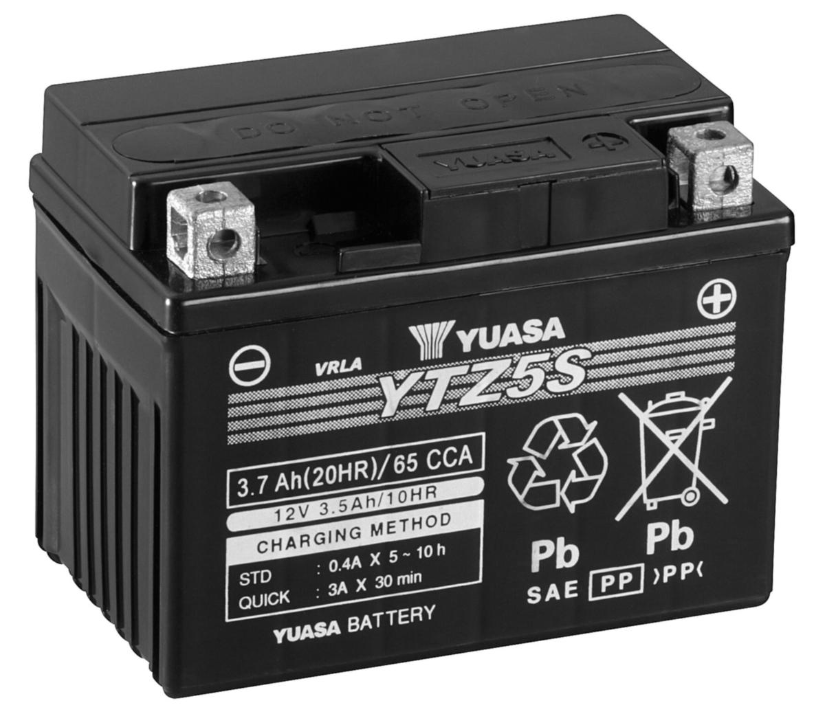MC-batteri YTZ AGM hög effekt Yuasa - MC-BATTERI AGM 12V 3,7 AH YUASA HÖG EFFEKT YTZ5S