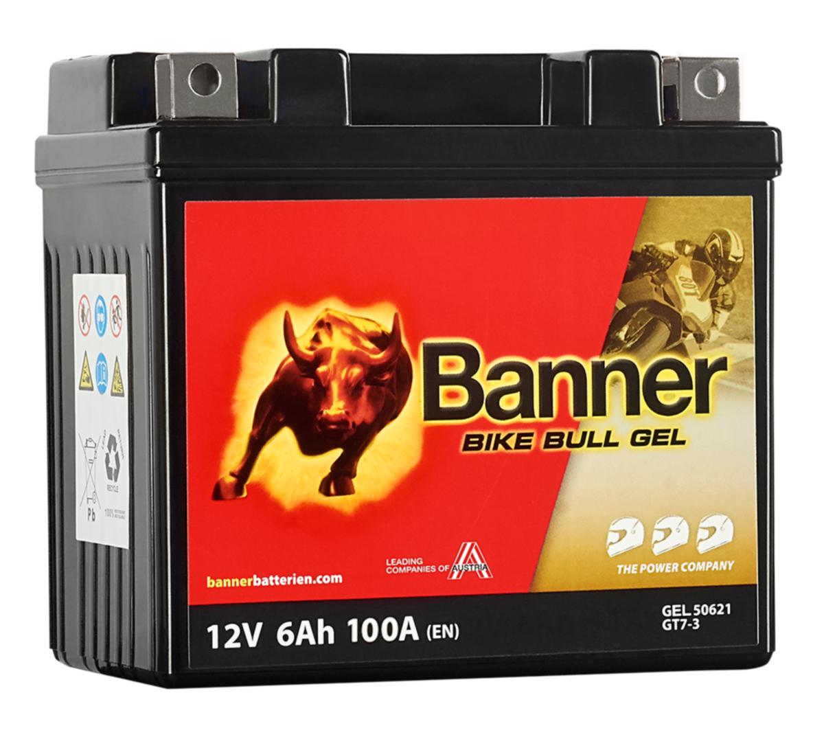 MC-batteri GEL Banner - MC-BATTERI GEL12V 6AH BANNER GT73, GEL50621