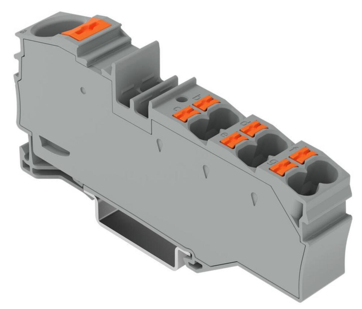Distributionsplint 1x6mm 6x4mm 2216 - DISTR PLINT 1X16MM 6X4MM GRÅ 2216-8031