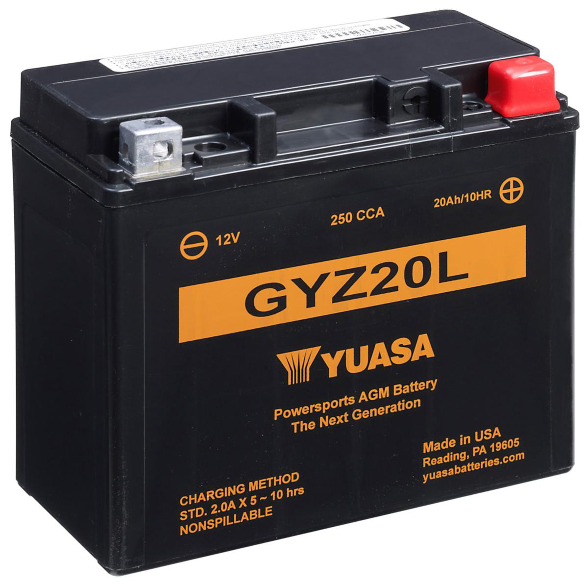 MC-batteri GYZ AGM hög effekt Yuasa - MC-BATTERI AGM 12V 21,1 AH YUASA HÖG EFFEKT GYZ20L