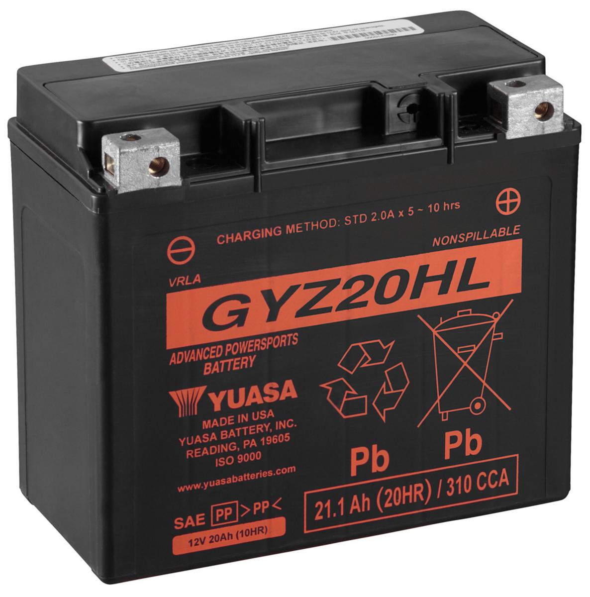 MC-batteri GYZ AGM hög effekt Yuasa - MC-BATTERI AGM 12V 21,1 AH YUASA HÖG EFFEKT GYZ20HL