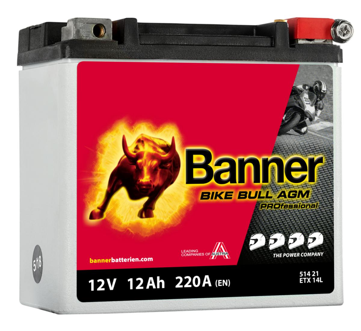 MC-batteri AGM Pro Banner - MC-BATTERI AGM PRO 12V 12AH BANNER ETX14L, ETX51421