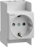 Grounded modul socket DIN-mounted